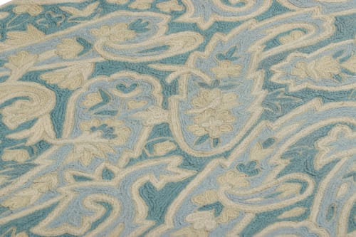 Rug & Kilim’s Contemporary Chain Stitch Rug in Blue | Rugs by Rug and Kilim