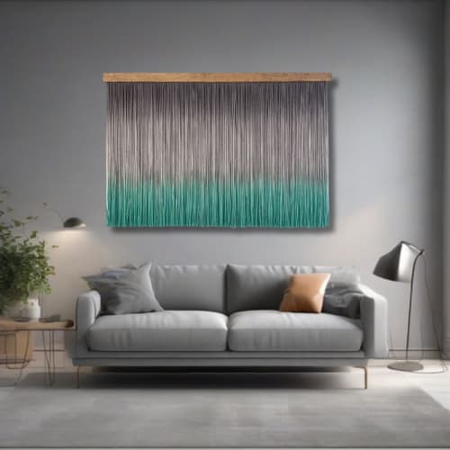 Sensory Color Vibrations-Mint | Wall Hangings by Olivia Fiber Art