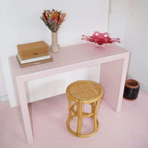 Short Console Table, Matt Light Pink | Tables by IKON KØBENHAVN