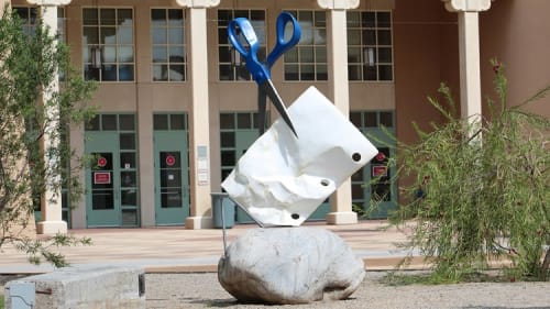 Stone Paper Scissors | Public Sculptures by KevinBoxStudio. | The University of New Mexico in Albuquerque
