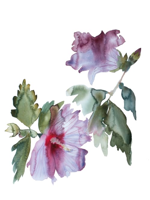 Hibiscus No. 2 : Original Watercolor Painting | Paintings by Elizabeth Becker