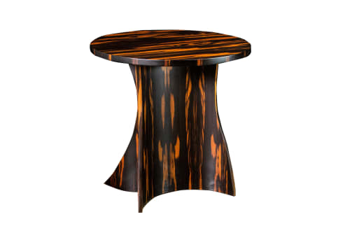 Bent Wood Macassar Ebony Round Table by Costantini, Andino | Tables by Costantini Design