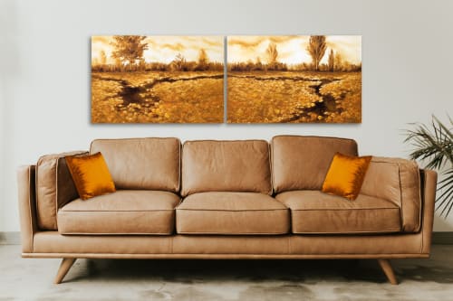 Golden Pond (diptych) | Paintings by Marion Webber