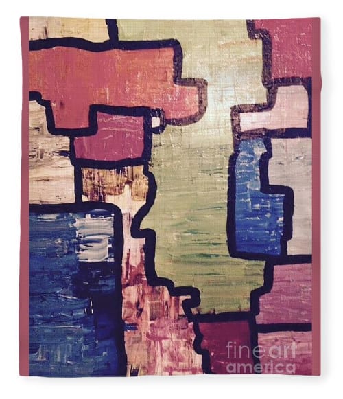 Pieces of the Puzzle Fleece Blanket | Beds & Accessories by Lara Lenhoff Art