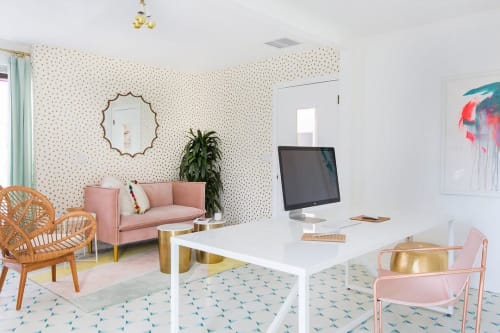 Sisters of the Sun - Gold On Cream | Wall Treatments by Thatcher | Oh Joy! Office in Los Angeles