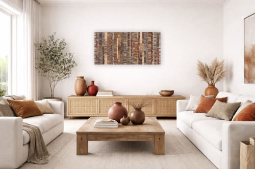 WAVELENGTH – Large Abstract Reclaimed Wood Wall Art (60"x30" | Wall Sculpture in Wall Hangings by Craig Forget