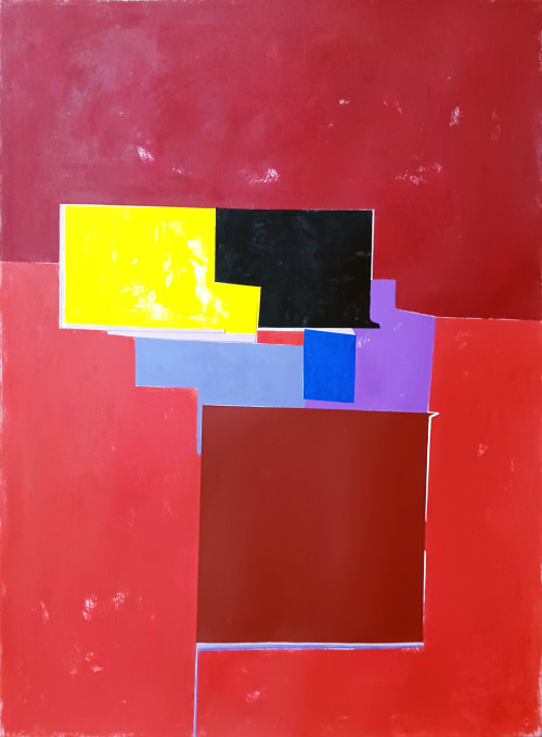 Red composition IV | Oil And Acrylic Painting in Paintings by Luis Medina