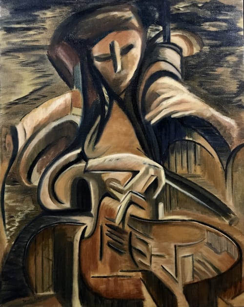 Playing The Cello | Paintings by d k baker | Livermore in Livermore