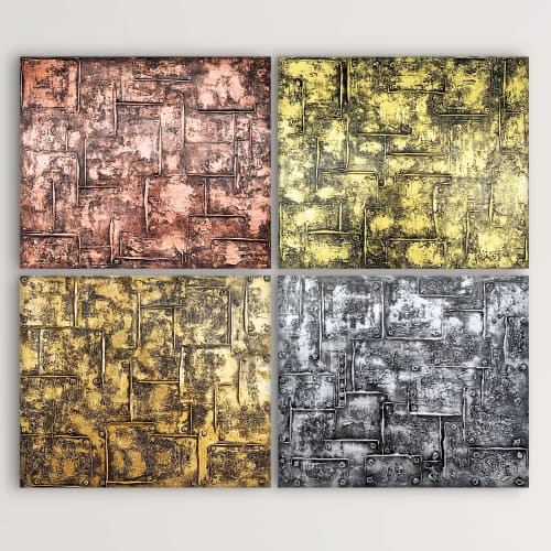 Industrial Chic (quartet) (SOLD) | Oil And Acrylic Painting in Paintings by Alessia Lu