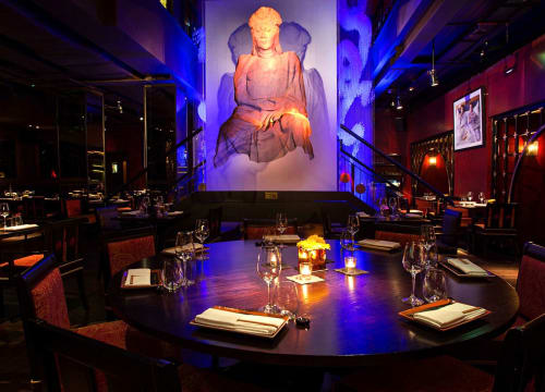 Large Floating Buddha Sculpture ’TRANSPOSE’, Bronze Wire | Sculptures by David Begbie MRSS | Buddha-Bar London in London