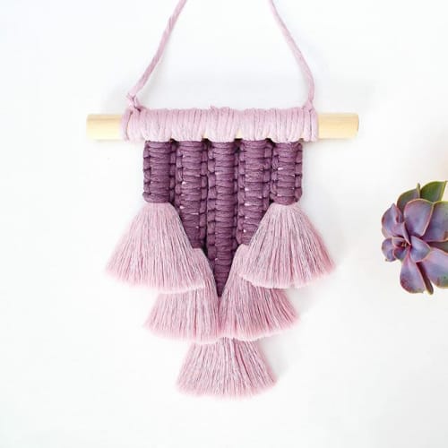 Purple Teared Tassel Wall Hanging | Macrame Wall Hanging by A Modern Take Fiber Art