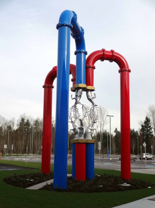 CIRCULATION (sculpture A) | Public Sculptures by COOKE-SASSEVILLE | Grandview Heights Aquatic Centre in Surrey