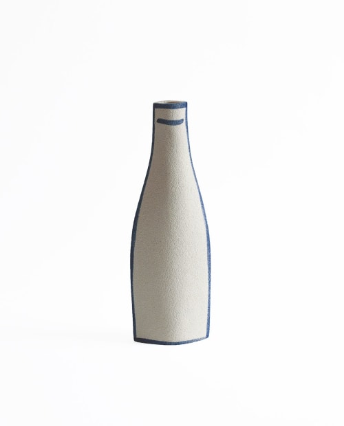 Ceramic Vase ‘Morandi Bouteille - Blue’ | Vases & Vessels by INI CERAMIQUE