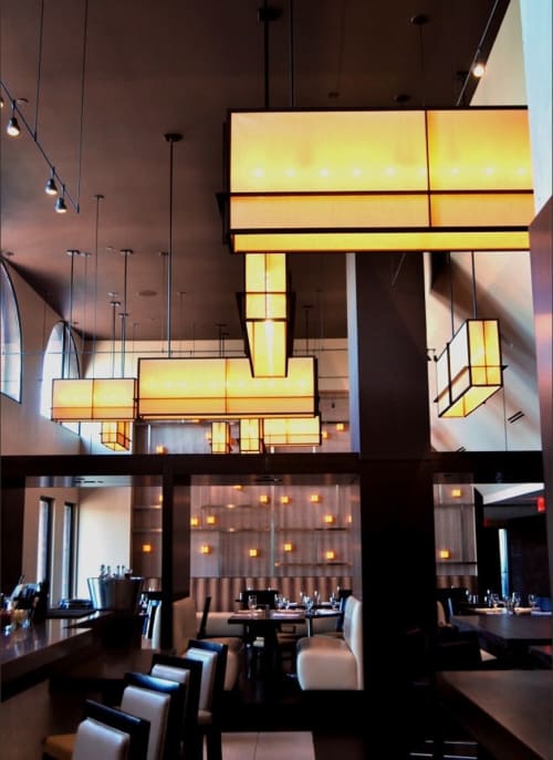 HATBOX 48" RECTANGLE PENDANT | Pendants by ILEX Architectural Lighting | Boston Marriott Long Wharf in Boston