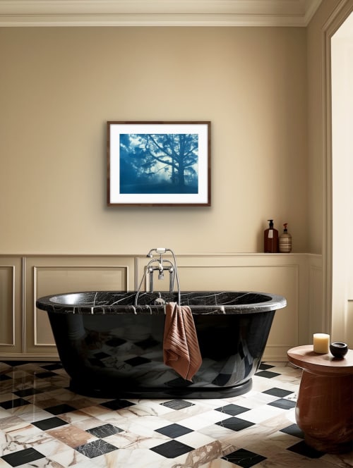 Forest Sunrise (18 x 24 inch unframed hand-printed cyanotype | Photography by Christine So