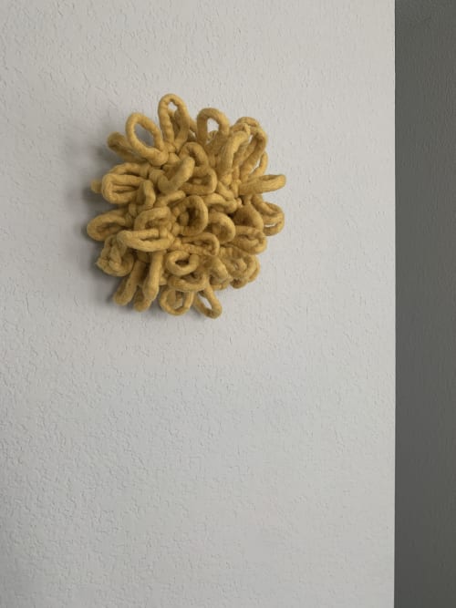 Micro Bougainvillea fiber sculpture | Wall Sculpture in Wall Hangings by Cristina Ayala