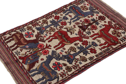 Rug & Kilim’s Persian Barjasta style rug in Beige with Red | Area Rug in Rugs by Rug and Kilim
