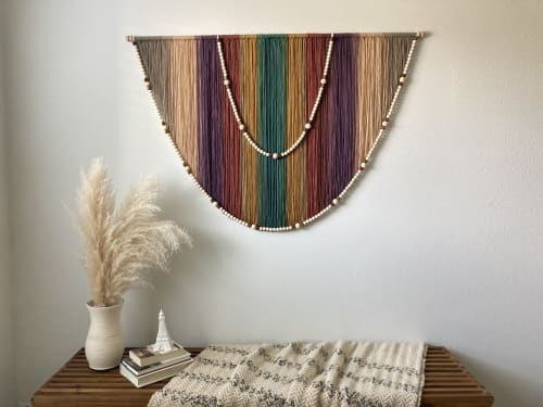 Boho Rainbow Fiber Art Macrame Wall Hanging | Wall Hangings by Mercy Designs Boho