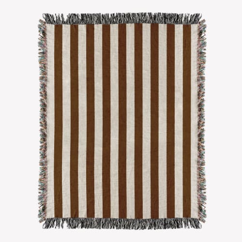 Striped woven throw blanket. 02 | Linens & Bedding by forn Studio by Anna Pepe