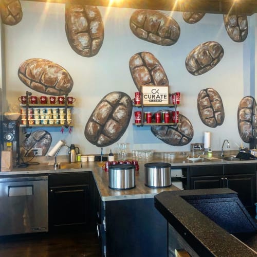 Coffee Beans Wall Mural | Murals by Nora Kate Paints | Curate Kitchen in Dixon