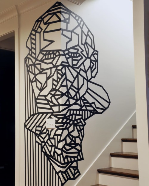Face Tape Art Mural | Murals by Dustin Hedrick