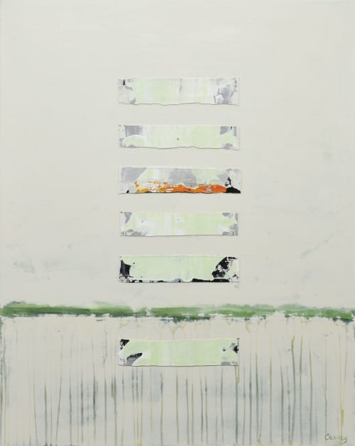 Mint Fizz - Framed Mixed Media Painting on Canvas | Collage in Paintings by Lisa Fine Art