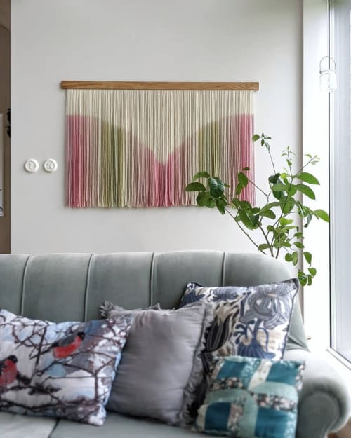 Dip dye wall hanging - Pink Butterfly | Wall Hangings by Kat | Home Studio