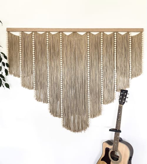 Cord and beads | Macrame Wall Hanging by Lisa Haines