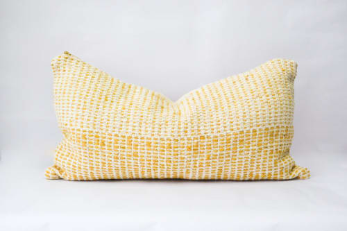 Pitaya Yellow Lumbar Pillow | Pillows by Zuahaza by Tatiana