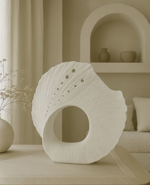 Ocean Inspired Ceramic Seashell | Feng Shui | Sculptures by Elena Miller
