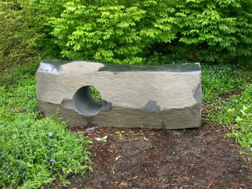Bellevue Basalt Bench | Public Sculptures by Barry Namm Art | Bellevue Botanical Garden in Bellevue