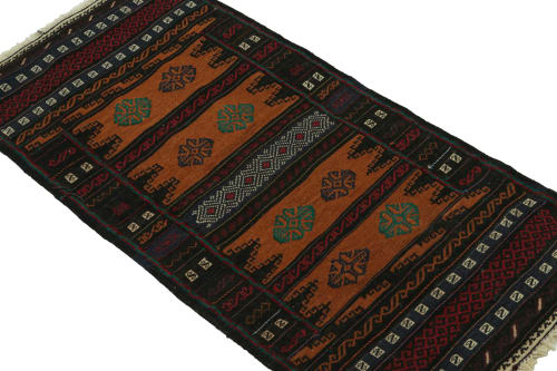 Vintage Afghan Kilim with Polychromatic Geometric Patterns | Rugs by Rug and Kilim