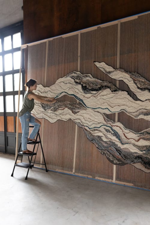 large scale organic wall hanging tapestry | Wall Sculpture in Wall Hangings by Rebecca Whitaker Art