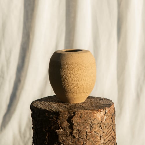 Distressed Sandstone Vessel No.1 | Vase in Vases & Vessels by Alex Roby Designs