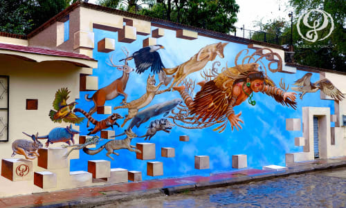 Los Voladores de los Sueños | Murals by Ruben Poncia | Guachimontones in Guachicmonton