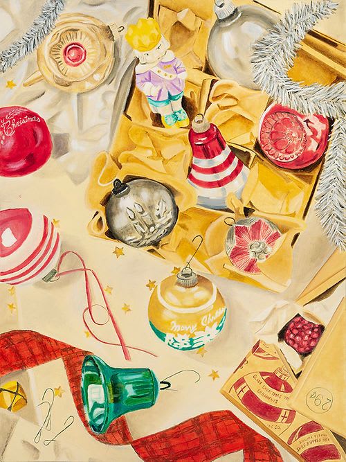 Antique Ornaments - Vibrant Giclée Print | Prints in Paintings by Michelle Keib Art