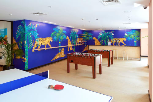 Leopards of Aarey | Wallpaper by Neethi | WeWork Raheja Platinum in Mumbai