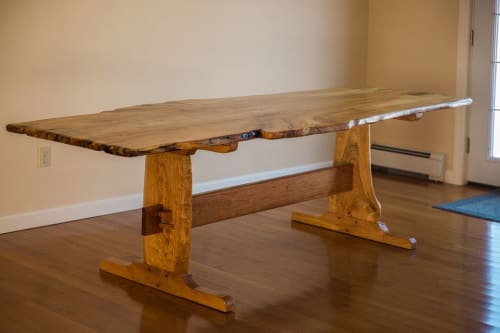 Spalted maple trestle table | Buffet Table in Tables by Gill CC Woodworks