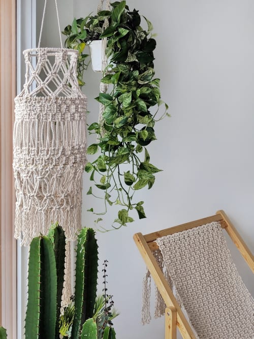 Dancing Shadows Lantern | Macrame Wall Hanging by Wolf and Sparrow Collective