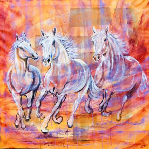 Flying High | Oil And Acrylic Painting in Paintings by Shazia Imran | Dubai in Dubai