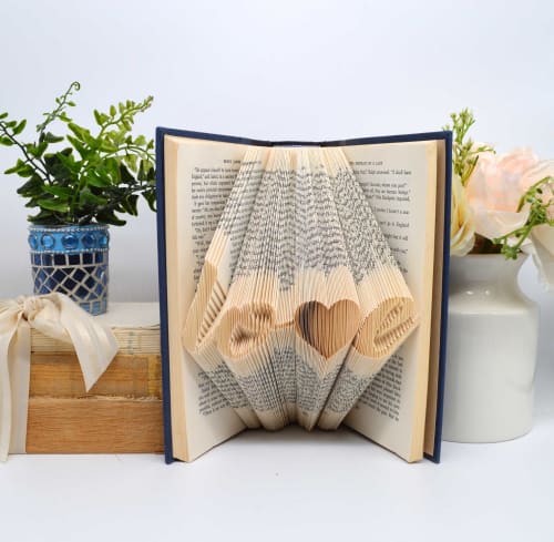 Folded Book Art - custom made for you | Sculptures by Q Wollock