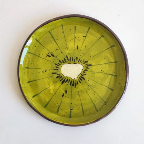 Kiwi Plate 18 cm | Dinnerware by Federica Massimi Ceramics