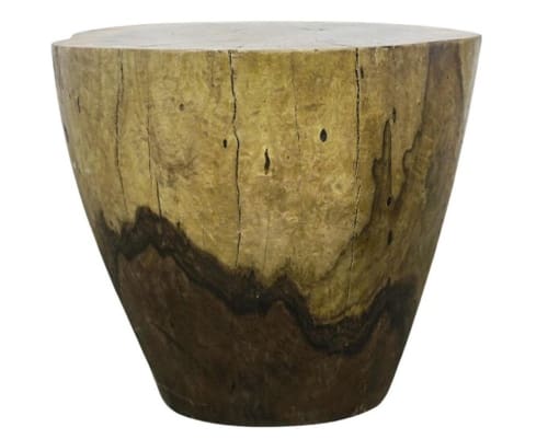 Carved Live Edge Solid Wood Trunk Table ƒ20 by Costantini, F | Side Table in Tables by Costantini Designñ