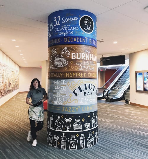 Stack Mural | Murals by Lisa Quine | Hilton Cleveland Downtown in Cleveland