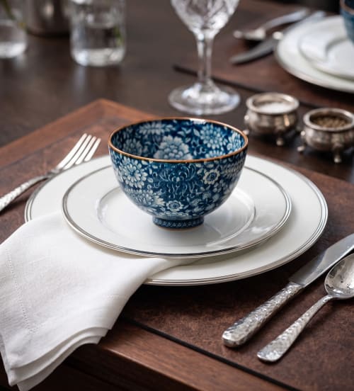 Wood-fired  Mille-fleurs Qinghua Porcelain Tea/Coffee bowl | Decorative Objects by Dynasty Artisan