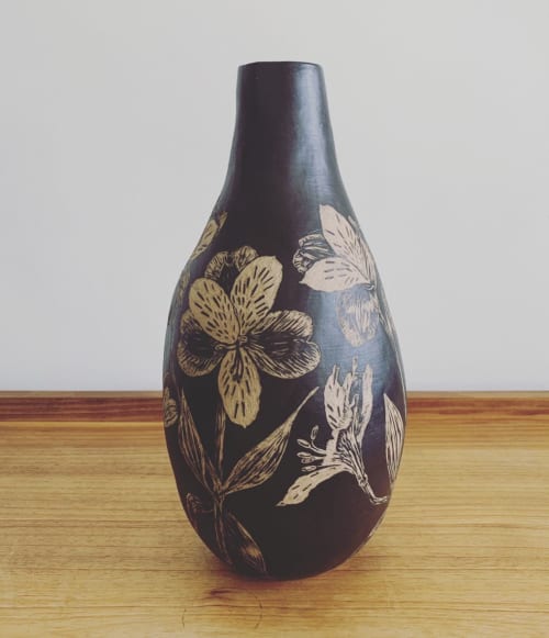 Various sgraffito handmade and hand-carved ceramic pots | Vases & Vessels by Sera Holland