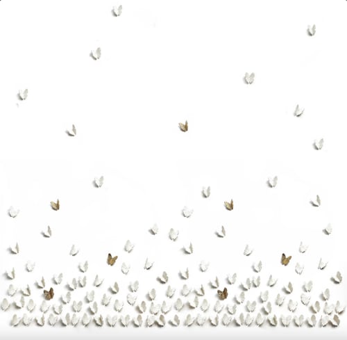 Extra Large Artwork 3D painting 120 Porcelain Butterflies | Wall Sculpture in Wall Hangings by Elizabeth Prince Ceramics