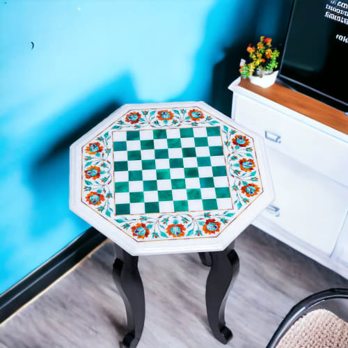 White marble chess table, Handmade chess table, chess table | Side Table in Tables by Innovative Home Decors