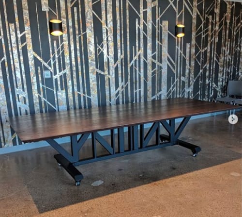 Ash and Steel Community Dining Table | Tables by Where Wood Meets Steel | Senior Planet Center in Denver