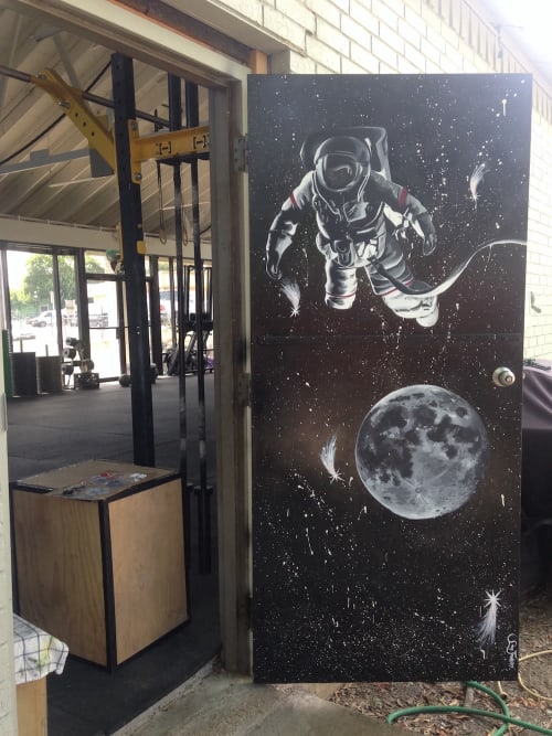 Galactic Guardian | Murals by Samantha Jacobson | CrossFit Lumos in Austin